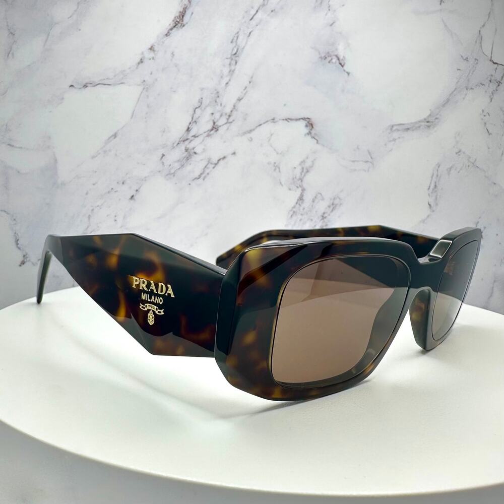 PRADA Sunglasses New Brown Tortoise Acetate PR 17WS Symbole Logo Italy Authentic - Picture 14 of 16